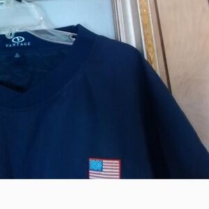Vintage America Navy Sweatshirt with Flag Patch